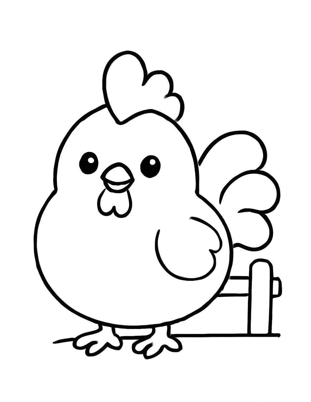 Free printable Farm Animal coloring page – proud rooster