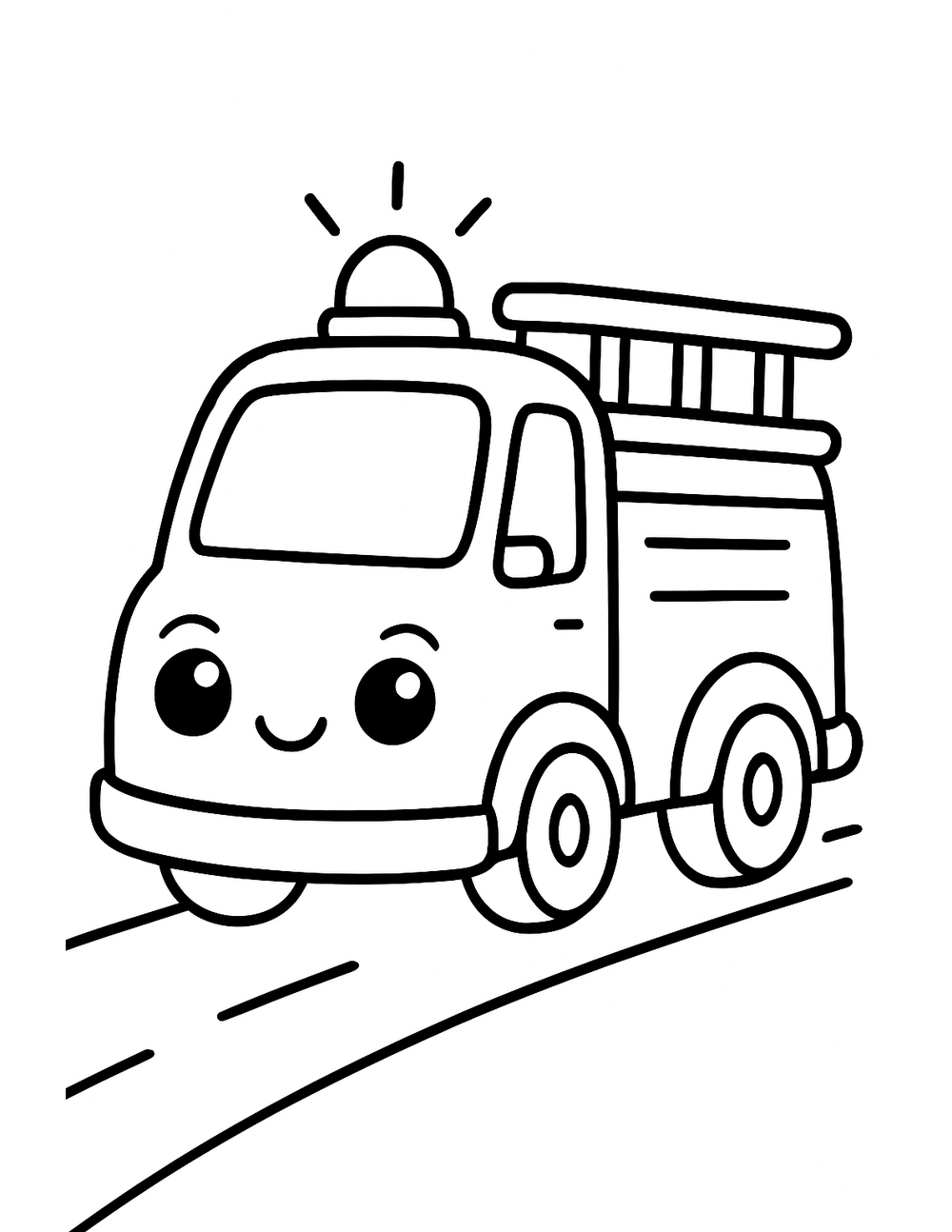 Free printable Fire Truck coloring page – fire truck to
