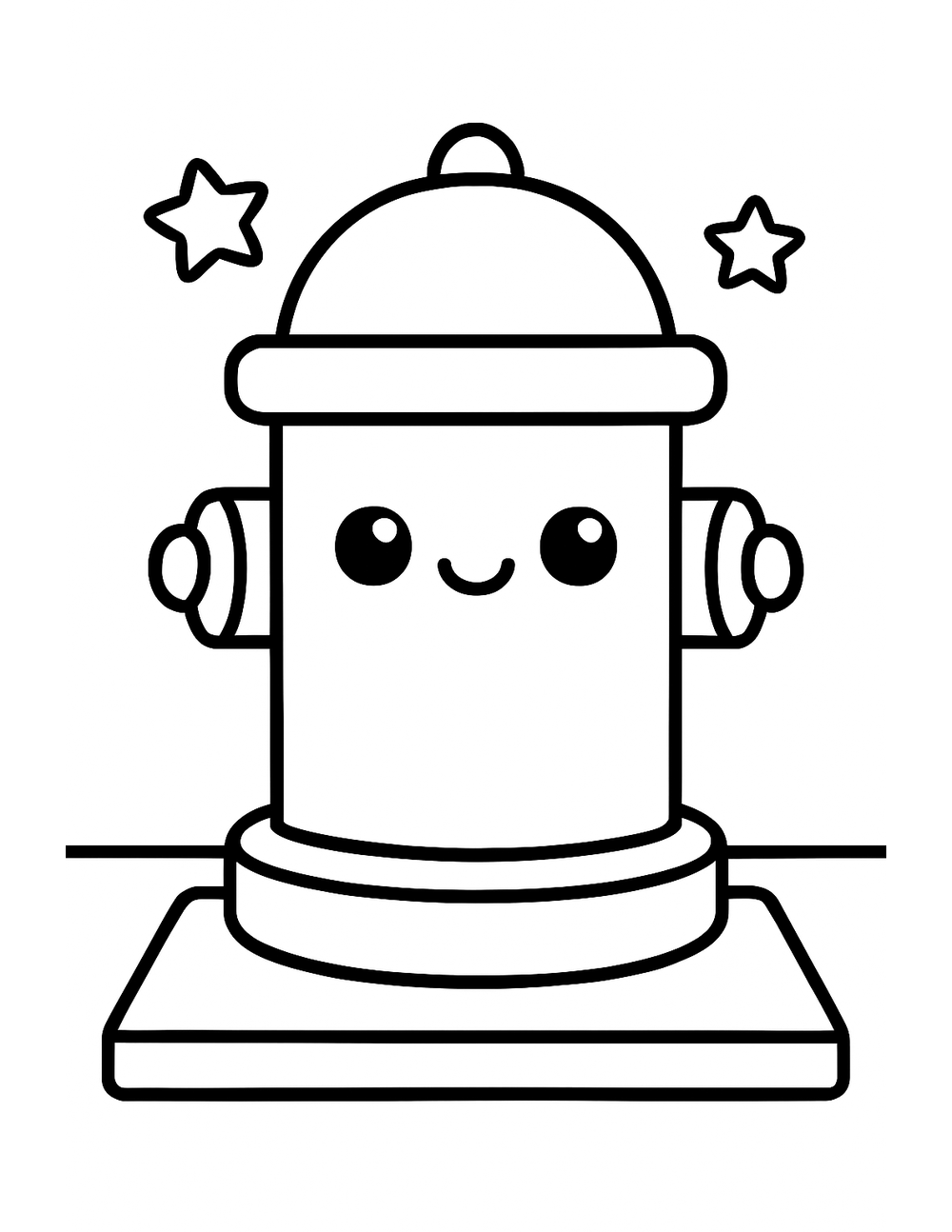 Free printable Fire Truck coloring page – happy fire hydrant