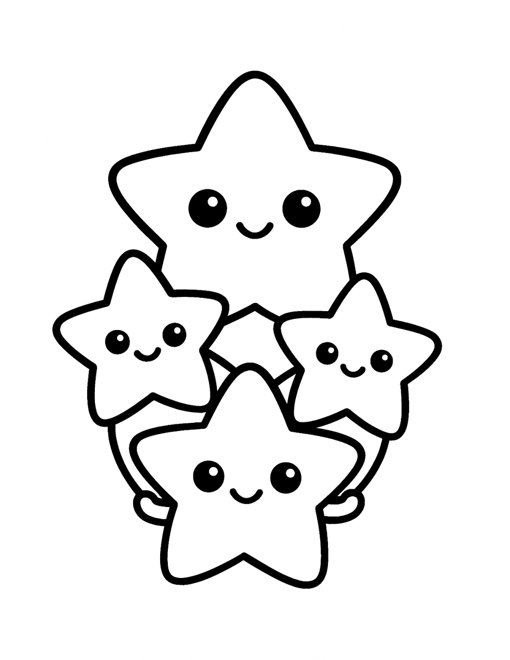 Free printable Galaxy coloring page – star cluster friends