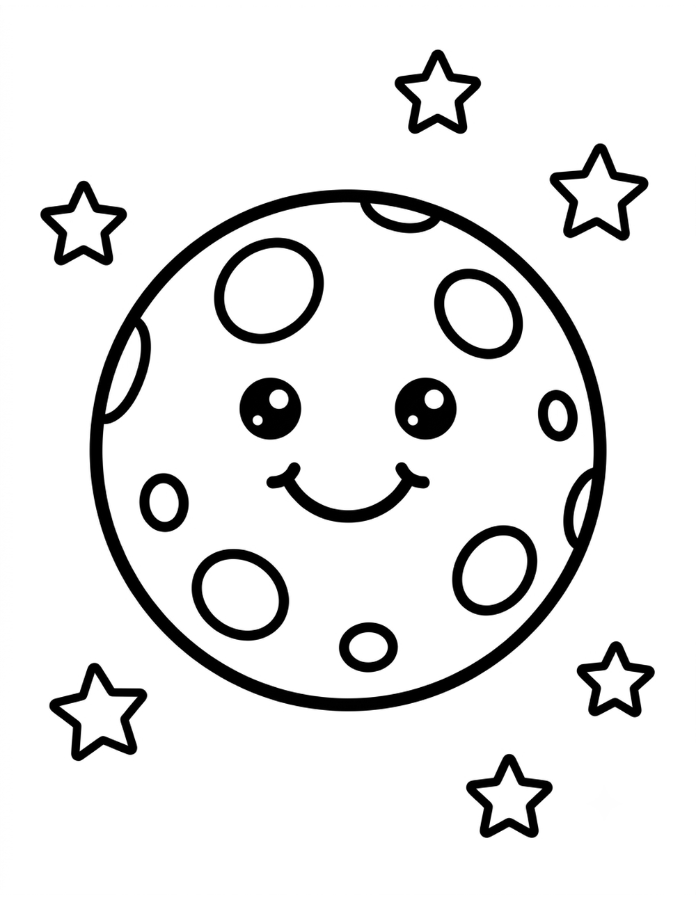 Free printable Outer Space coloring page – luna crateres