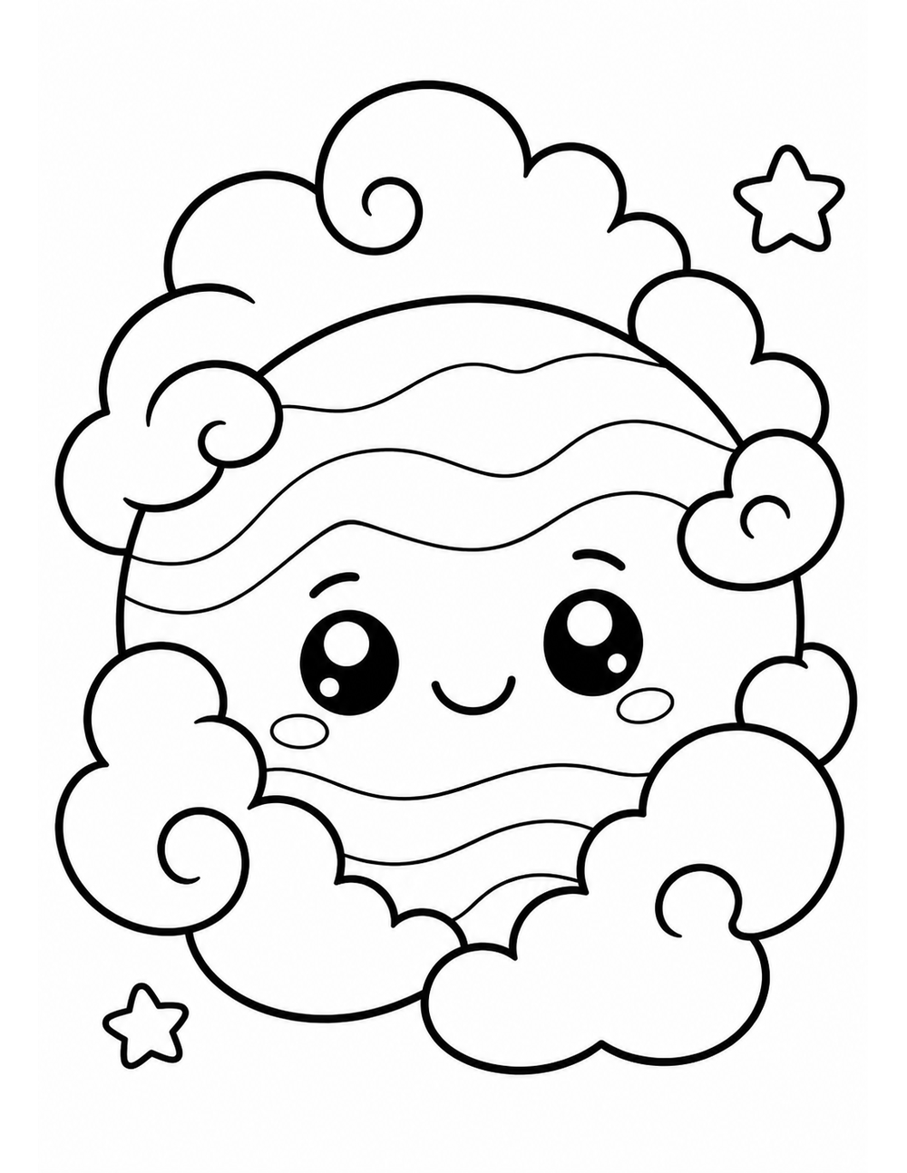 Free printable Planet coloring page – cloudy venus