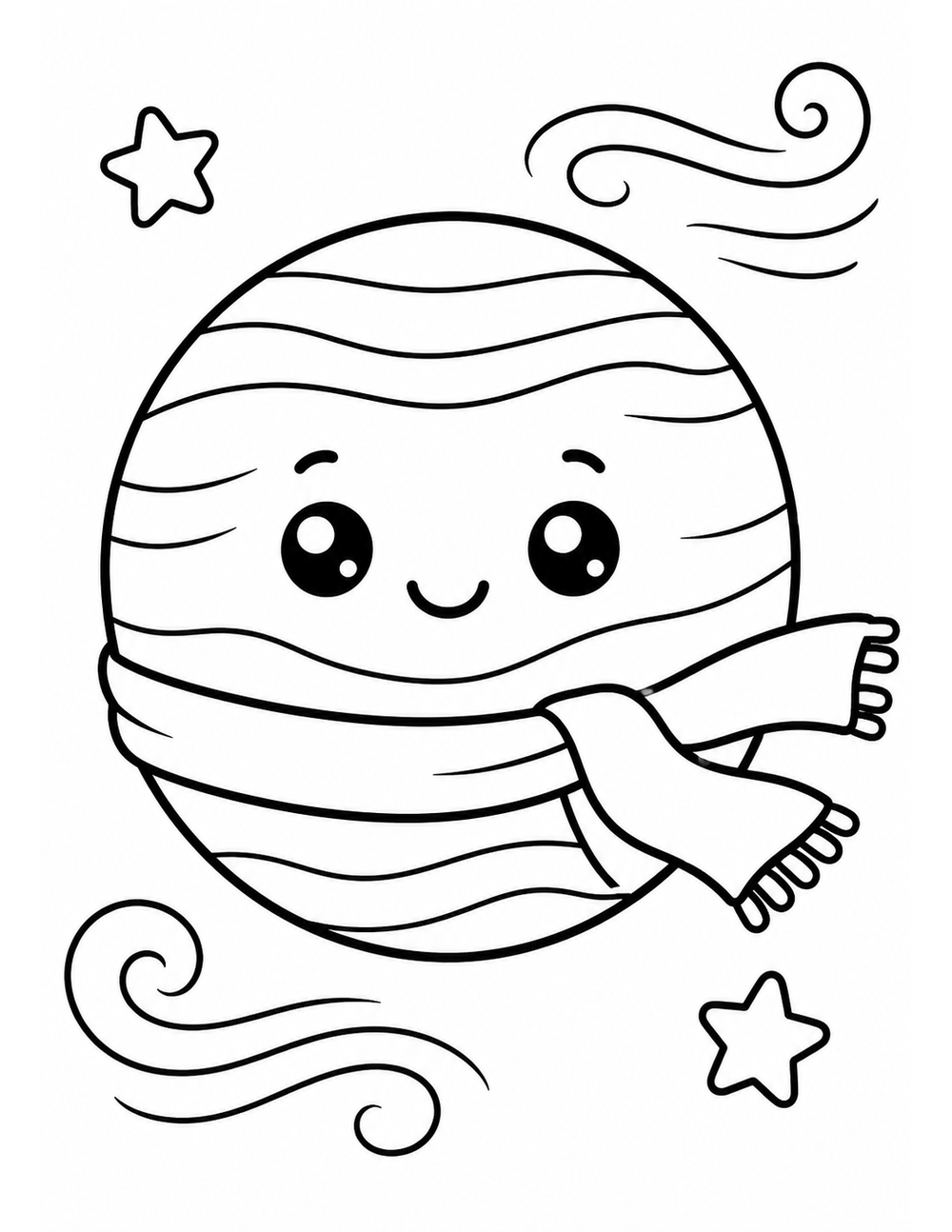 Free printable Planet coloring page – icy neptune winds