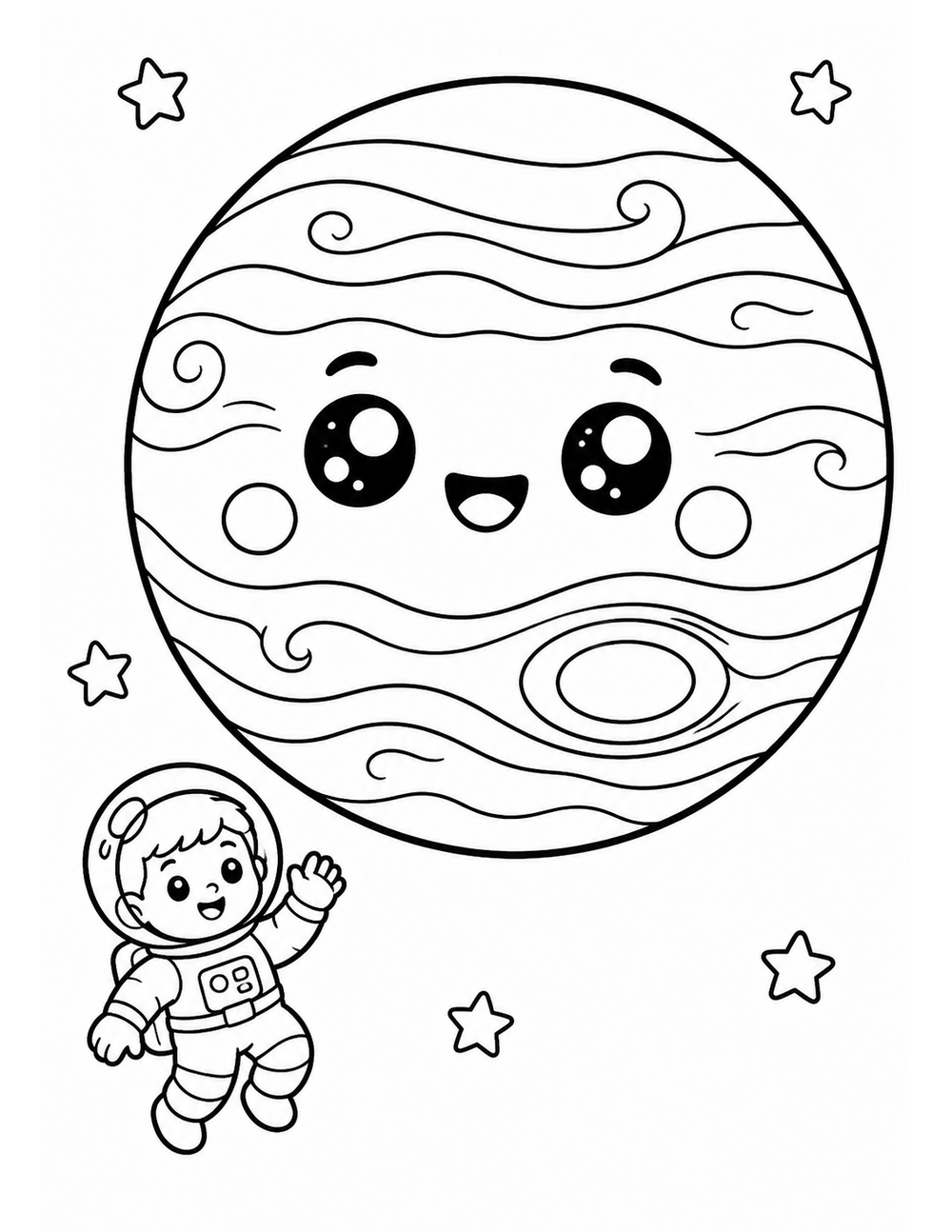 Free printable Planet coloring page – jupiter great red
