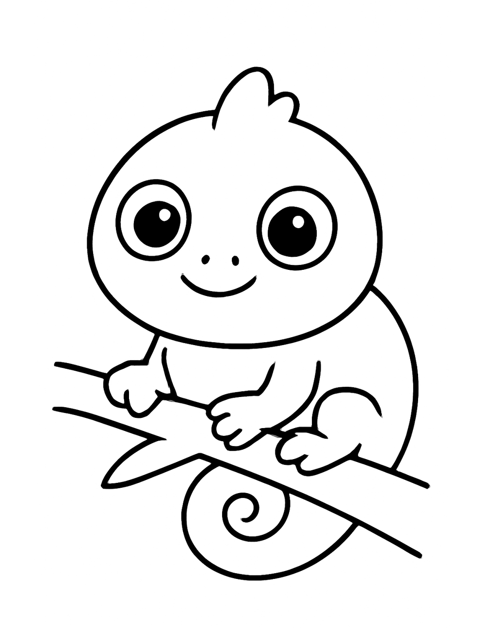 Free printable Reptile coloring page – color changing chameleon