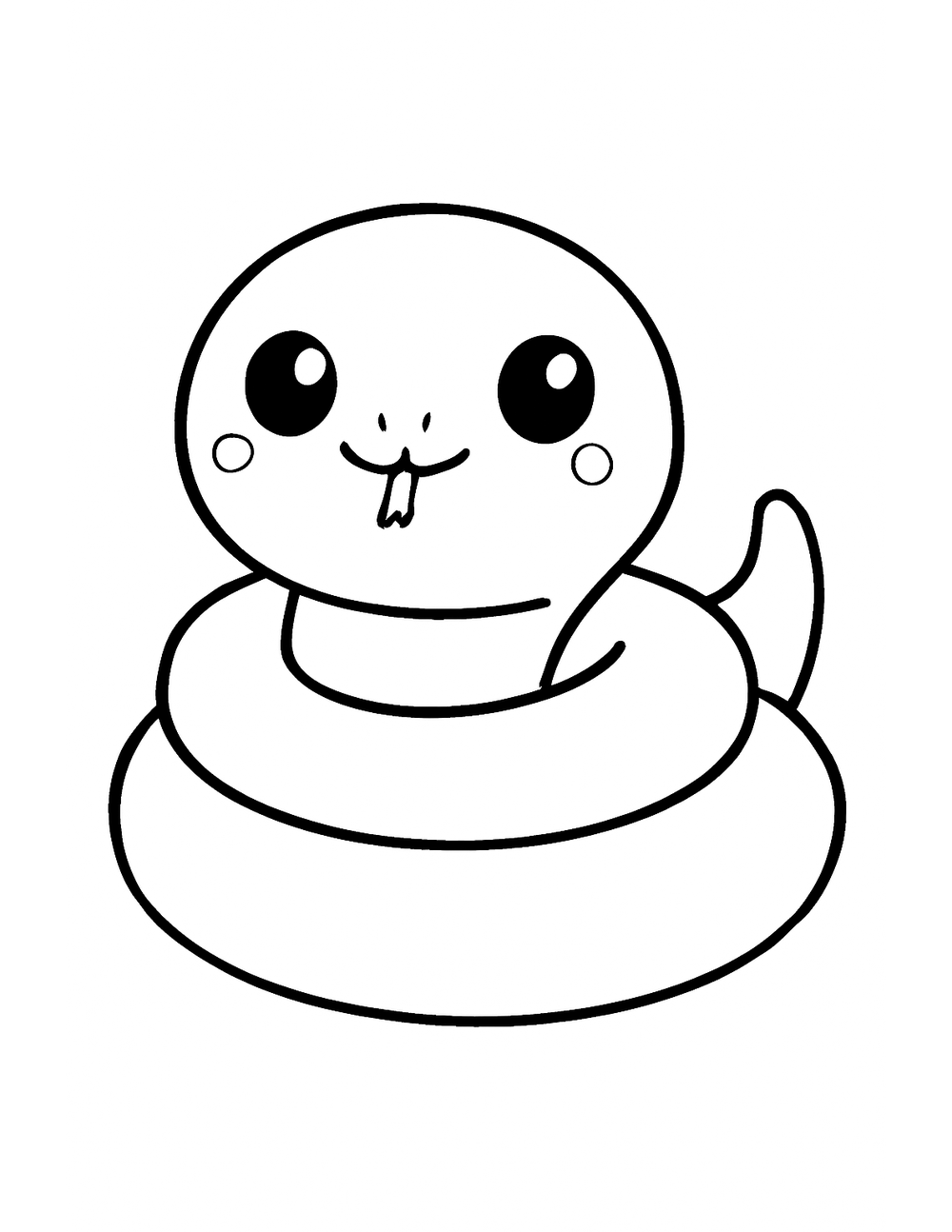 Free printable Reptile coloring page – curly friendly snake