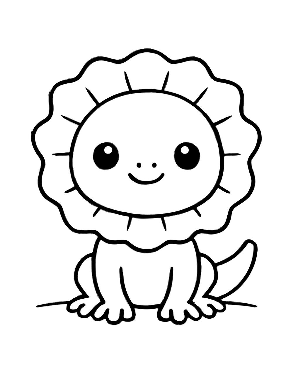 Free printable Reptile coloring page – frilled lizard friendly