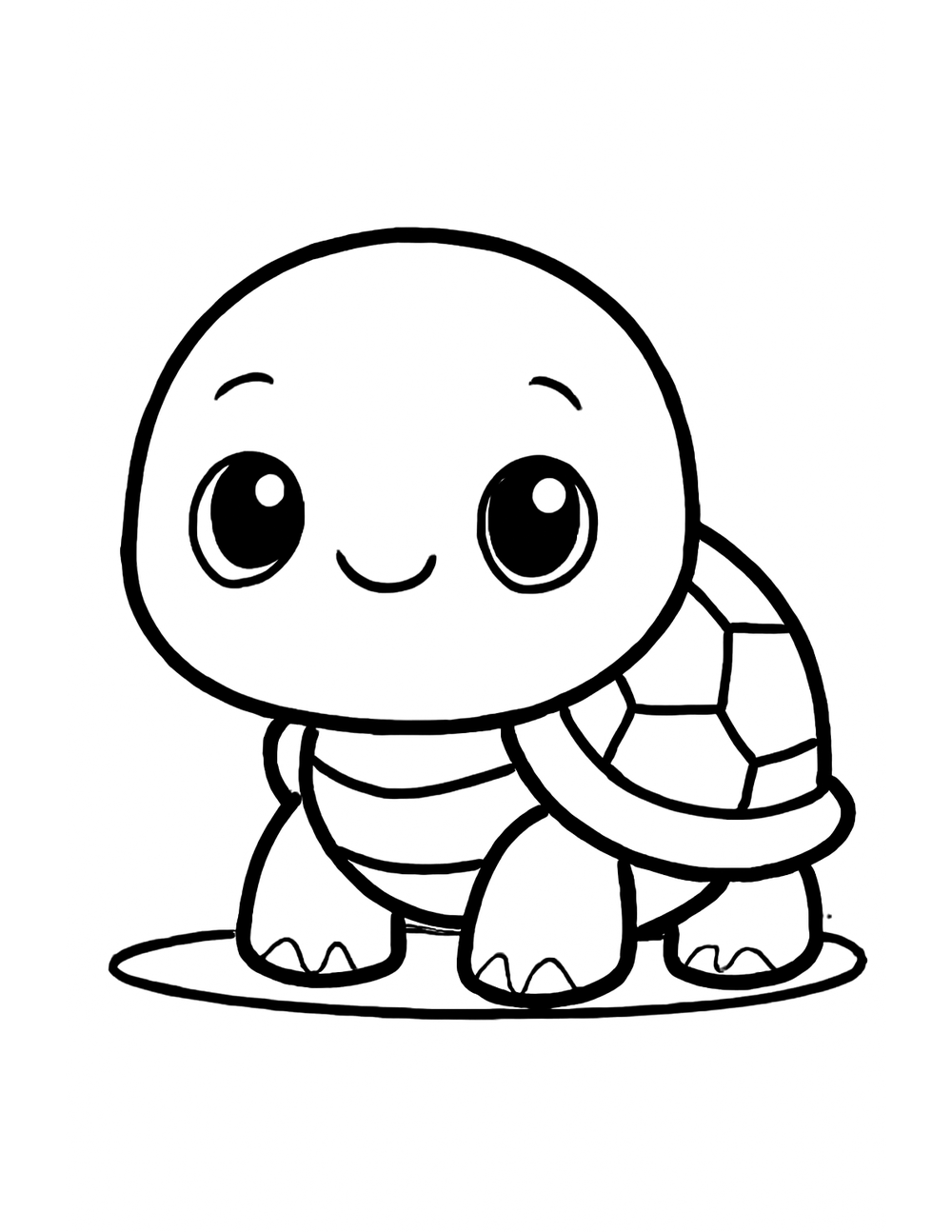 Free printable Reptile coloring page – happy baby turtle