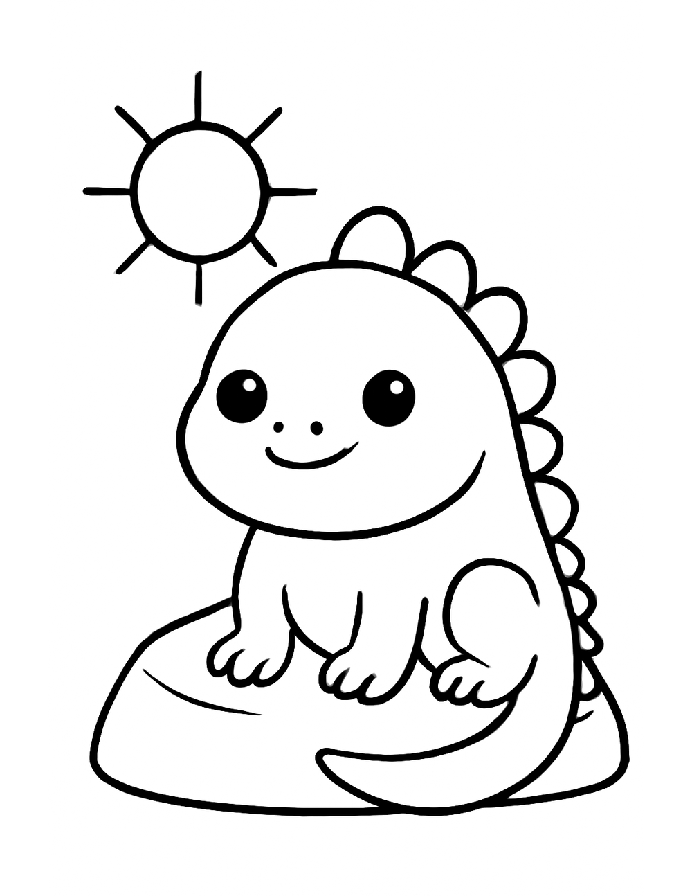 Free printable Reptile coloring page – iguana on rock