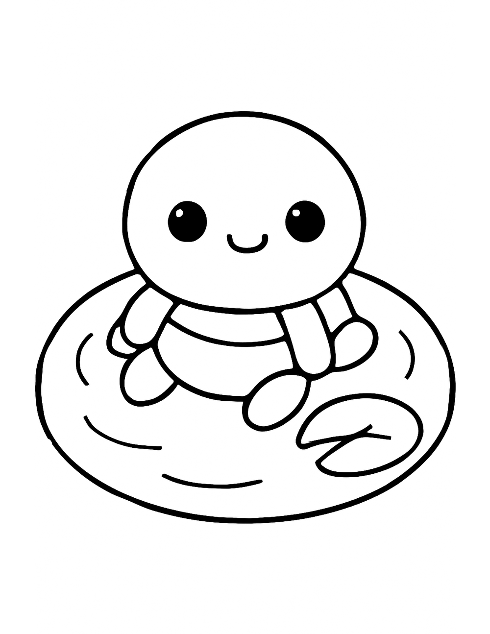 Free printable Reptile coloring page – turtle in pond