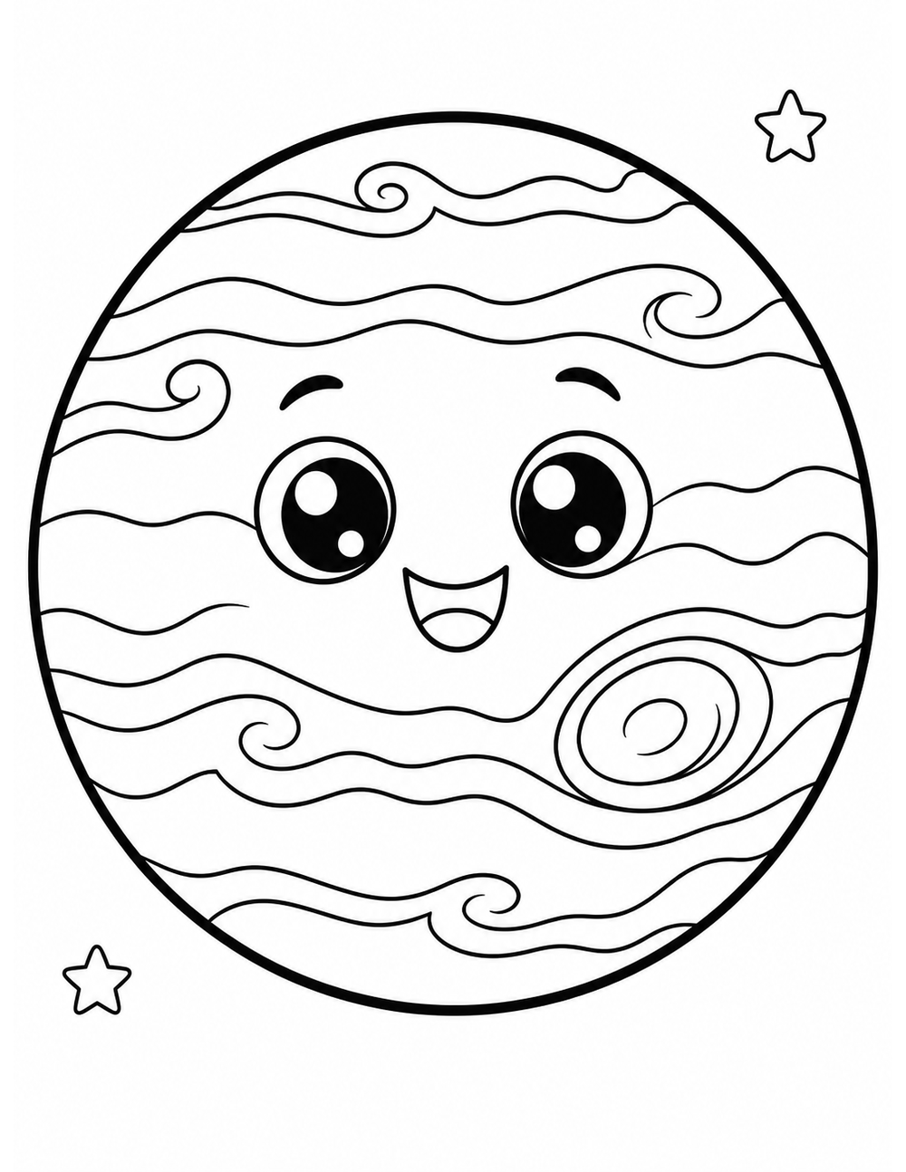 Free printable Solar System coloring page – jupiter big red