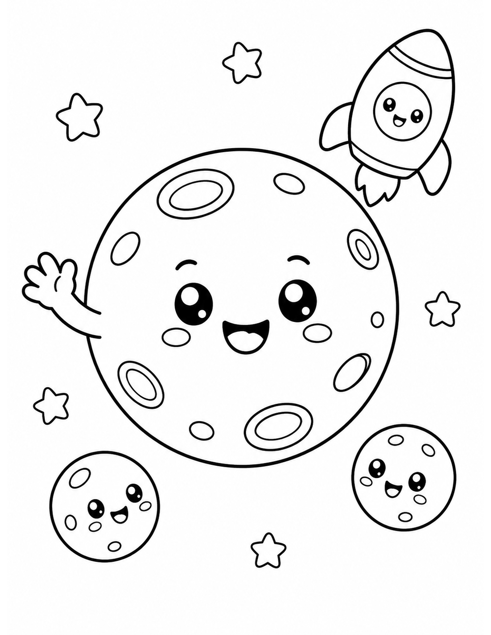 Free printable Solar System coloring page – red mars wave