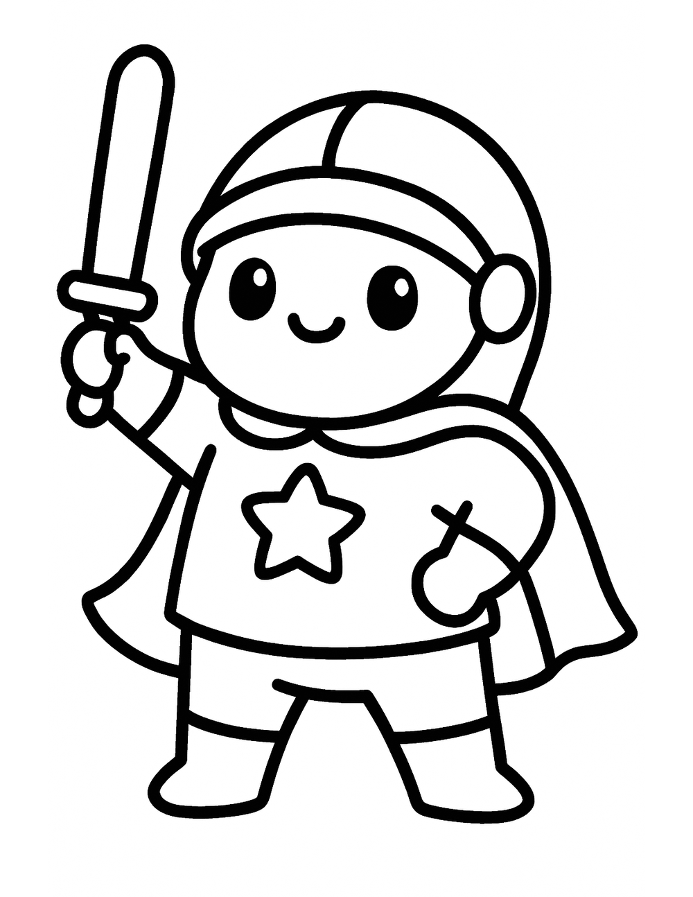 Free printable Space coloring page – star knight glow