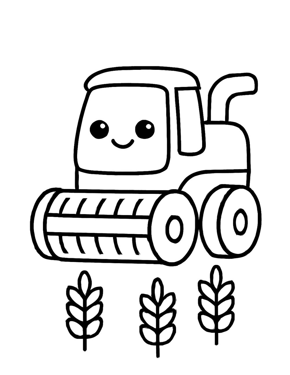Free printable Tractor coloring page – combine harvester