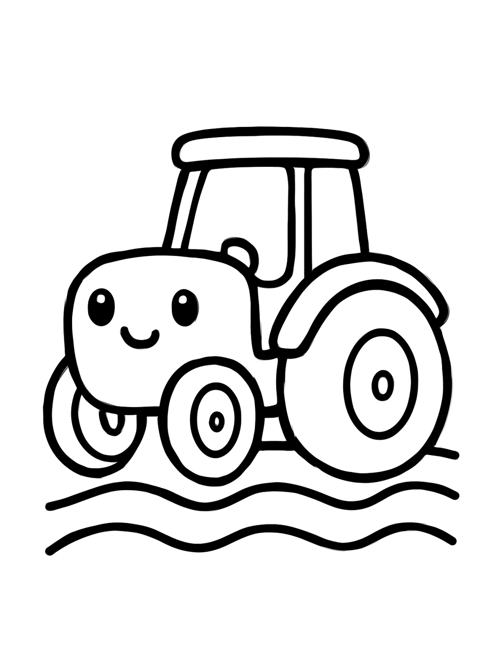 Free printable Tractor coloring page – tractor plowing
