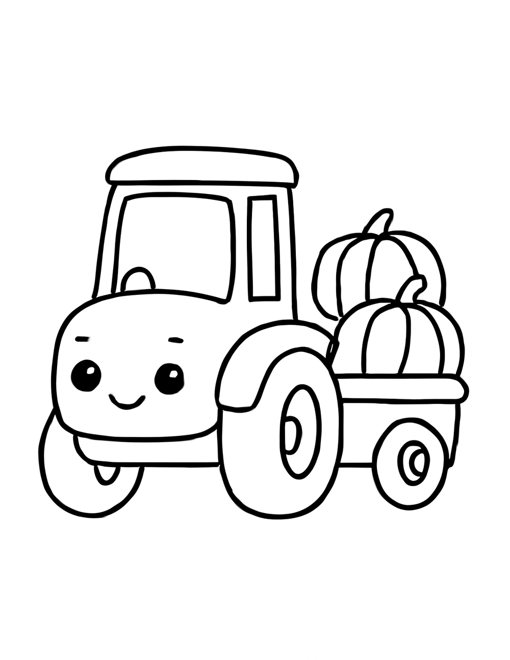 Free printable Tractor coloring page – tractor pulling trailer