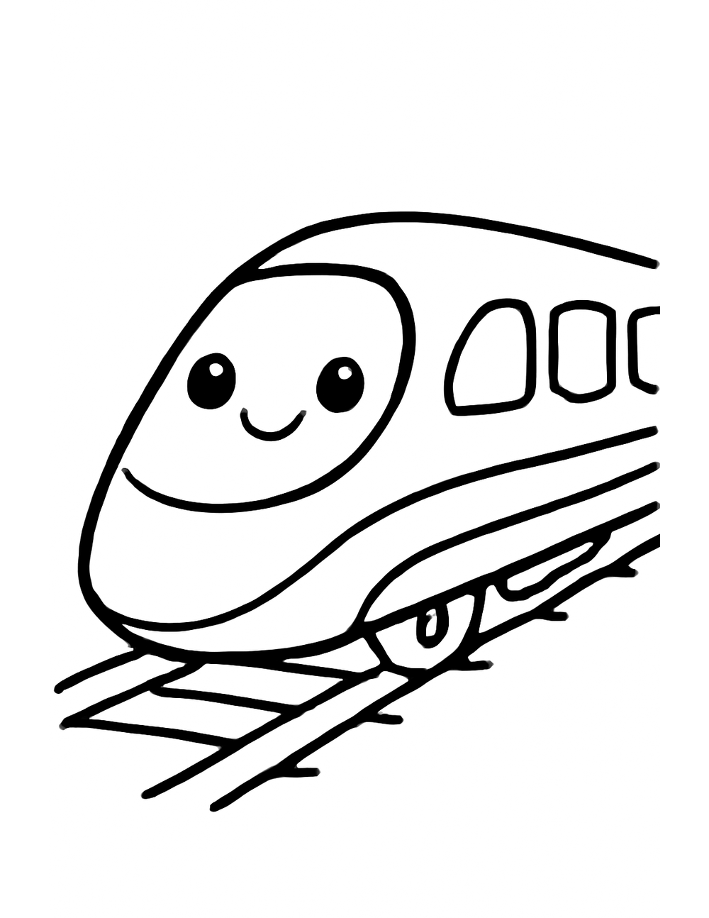 Free printable Train coloring page – bullet train zoom