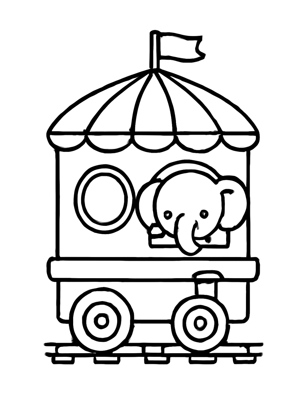 Free printable Train coloring page – circus train