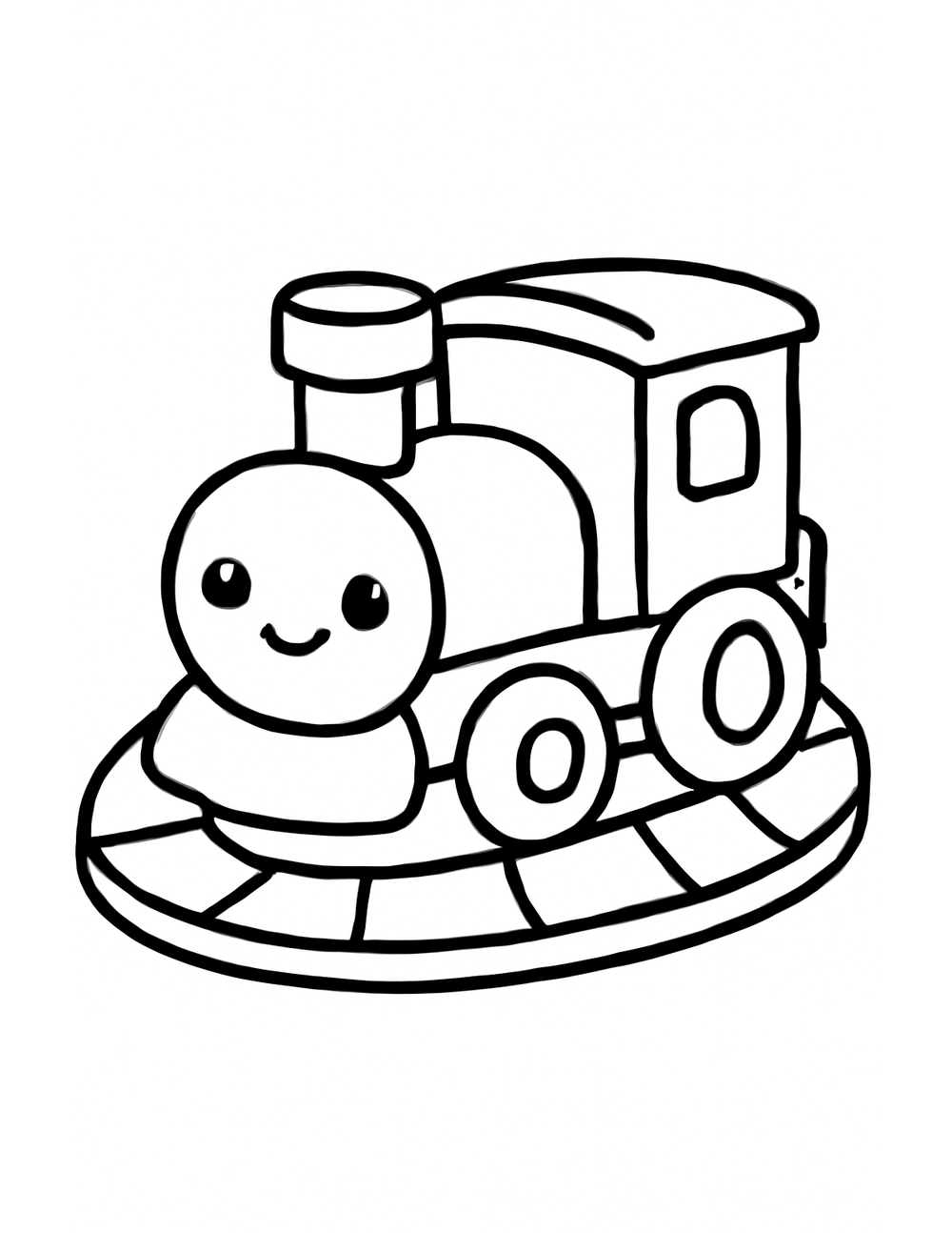 Free printable Train coloring page – toy train loop