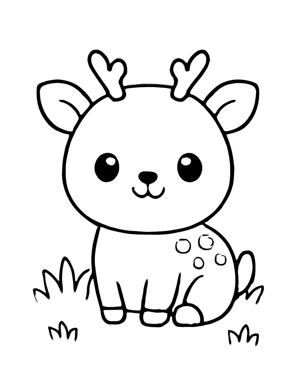 Free printable Woodland Animal coloring page – baby deer