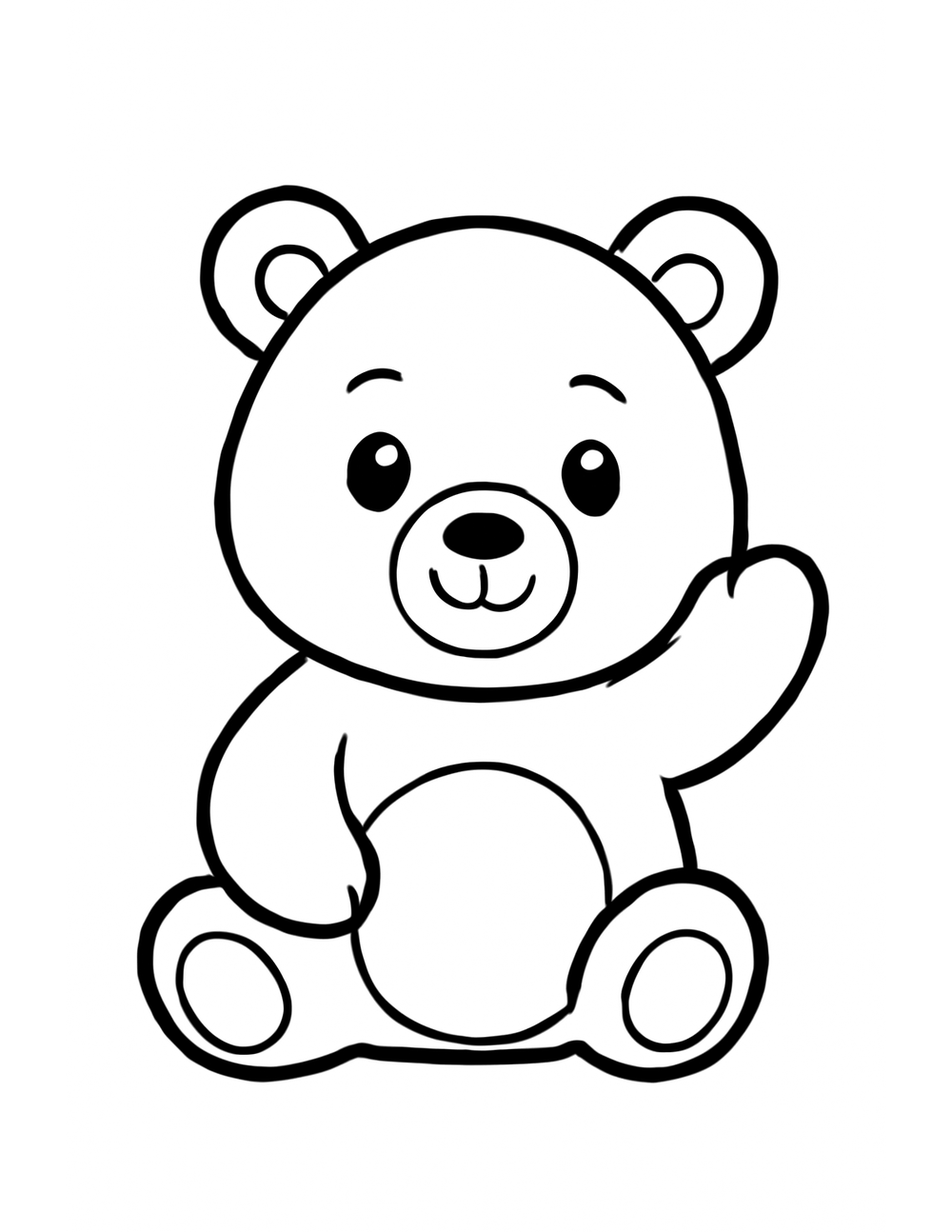 Free printable Woodland Animal coloring page – bear cub