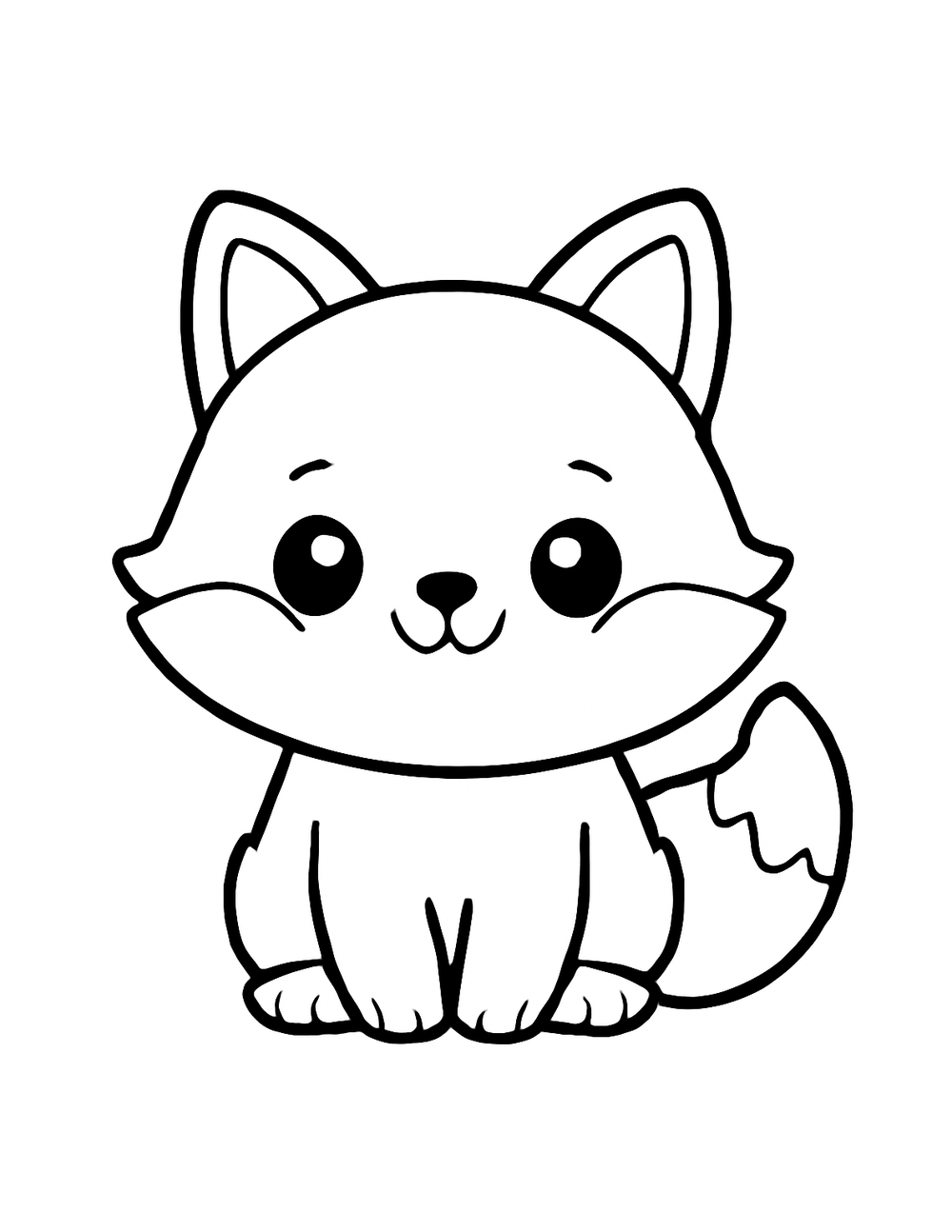 Free printable Woodland Animal coloring page – cute fox