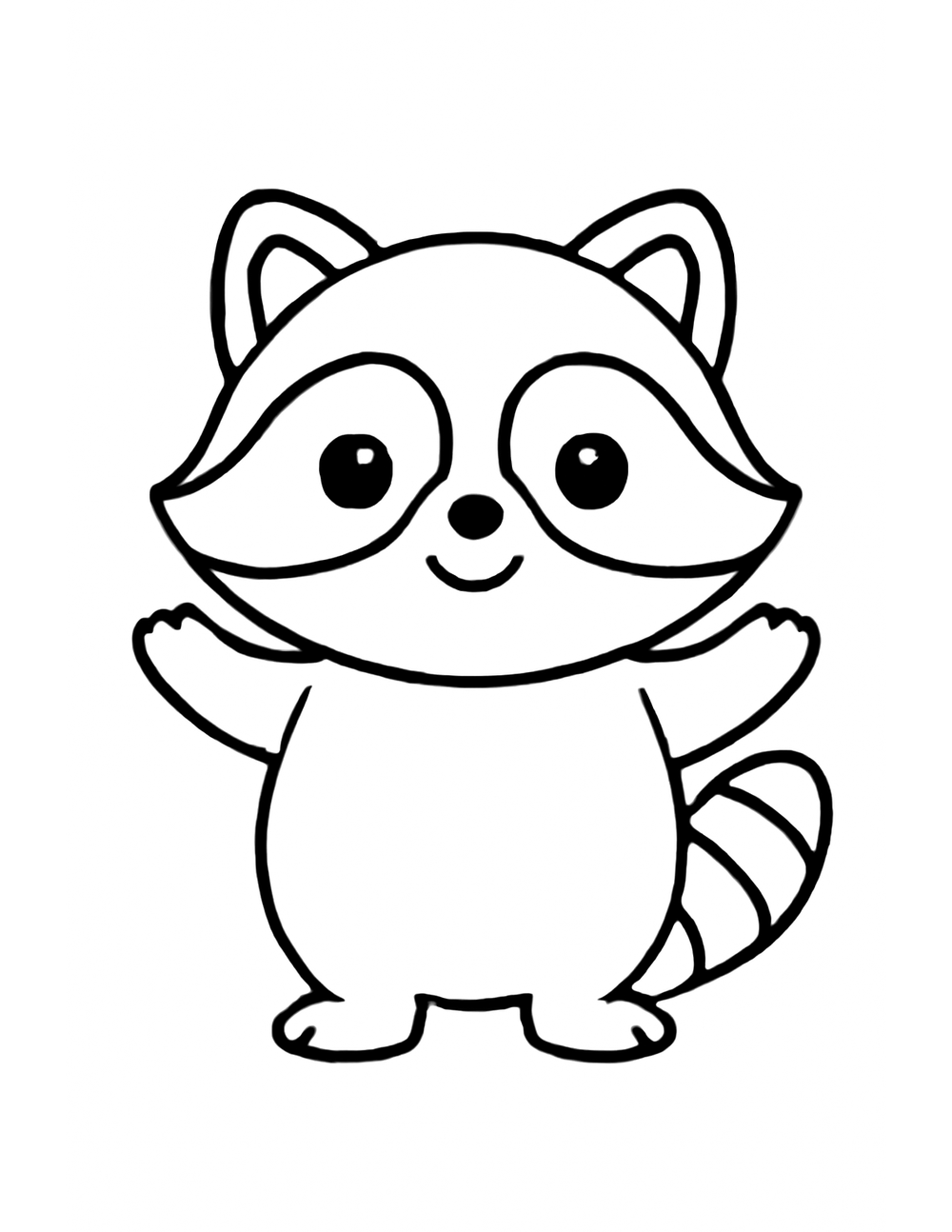 Free printable Woodland Animal coloring page – raccoon