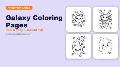 Galaxy coloring pages – free printable collection for kids