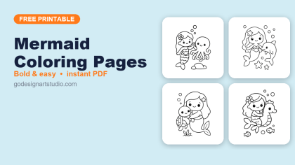 Mermaid coloring pages – free printable collection for kids
