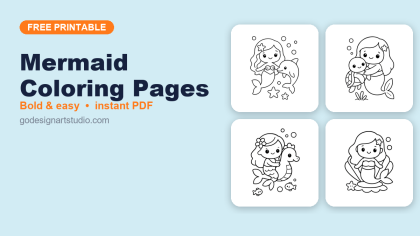 Mermaid coloring pages – free printable collection for kids