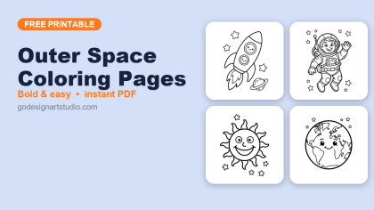Outer Space coloring pages – free printable collection for kids