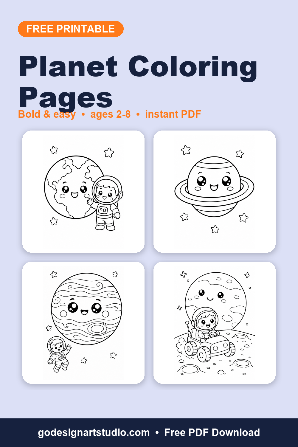 Free printable Planet coloring pages for kids