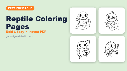 Reptile coloring pages – free printable collection for kids