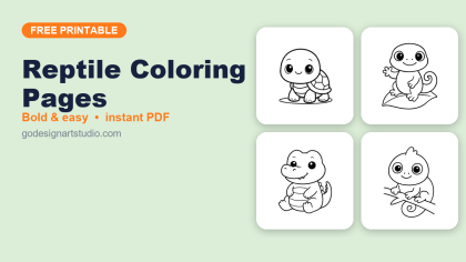 Reptile coloring pages – free printable collection for kids