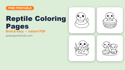 Reptile coloring pages – free printable collection for kids