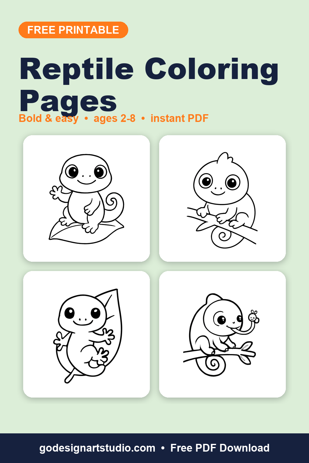 Free printable Reptile coloring pages for kids