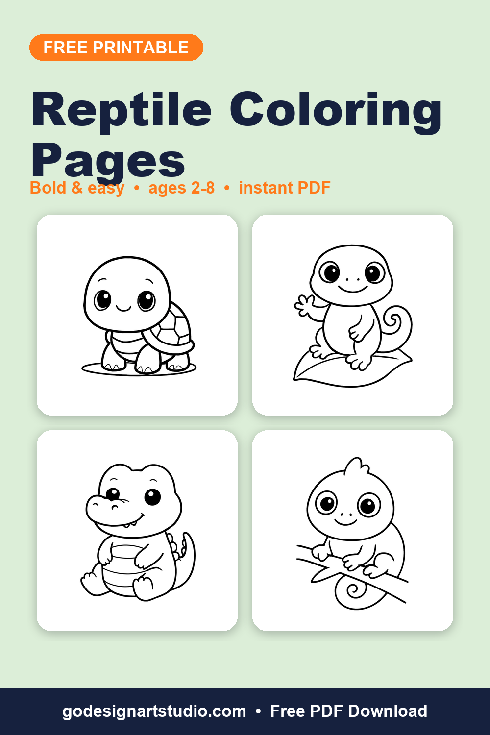 Free printable Reptile coloring pages for kids