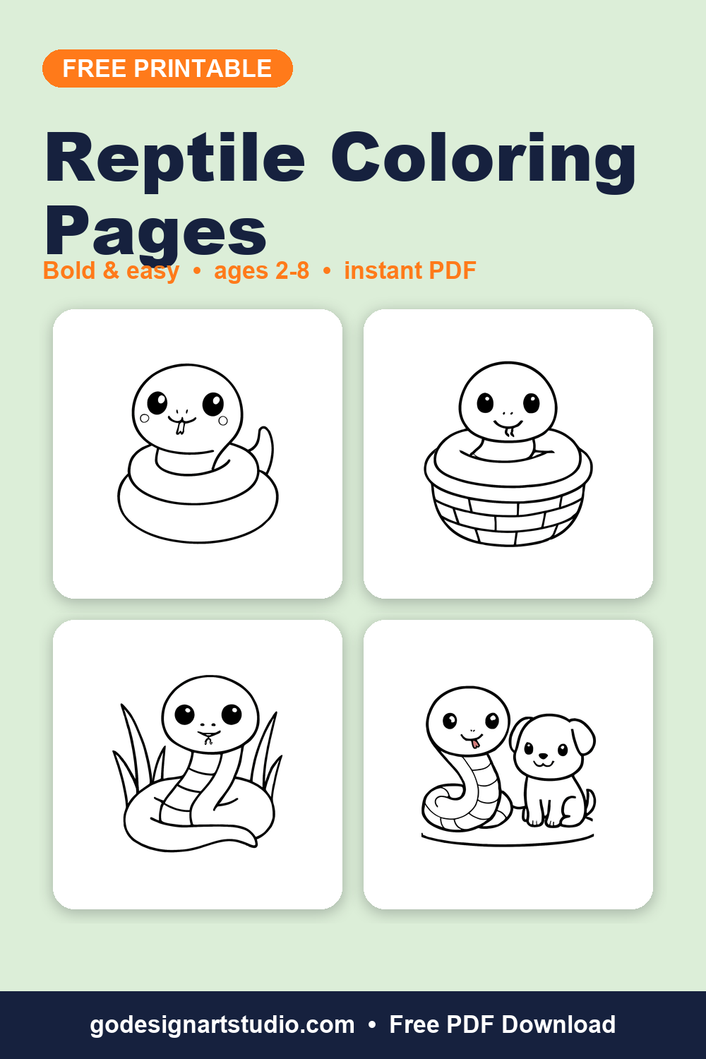 Free printable Reptile coloring pages for kids