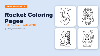 Rocket coloring pages – free printable collection for kids