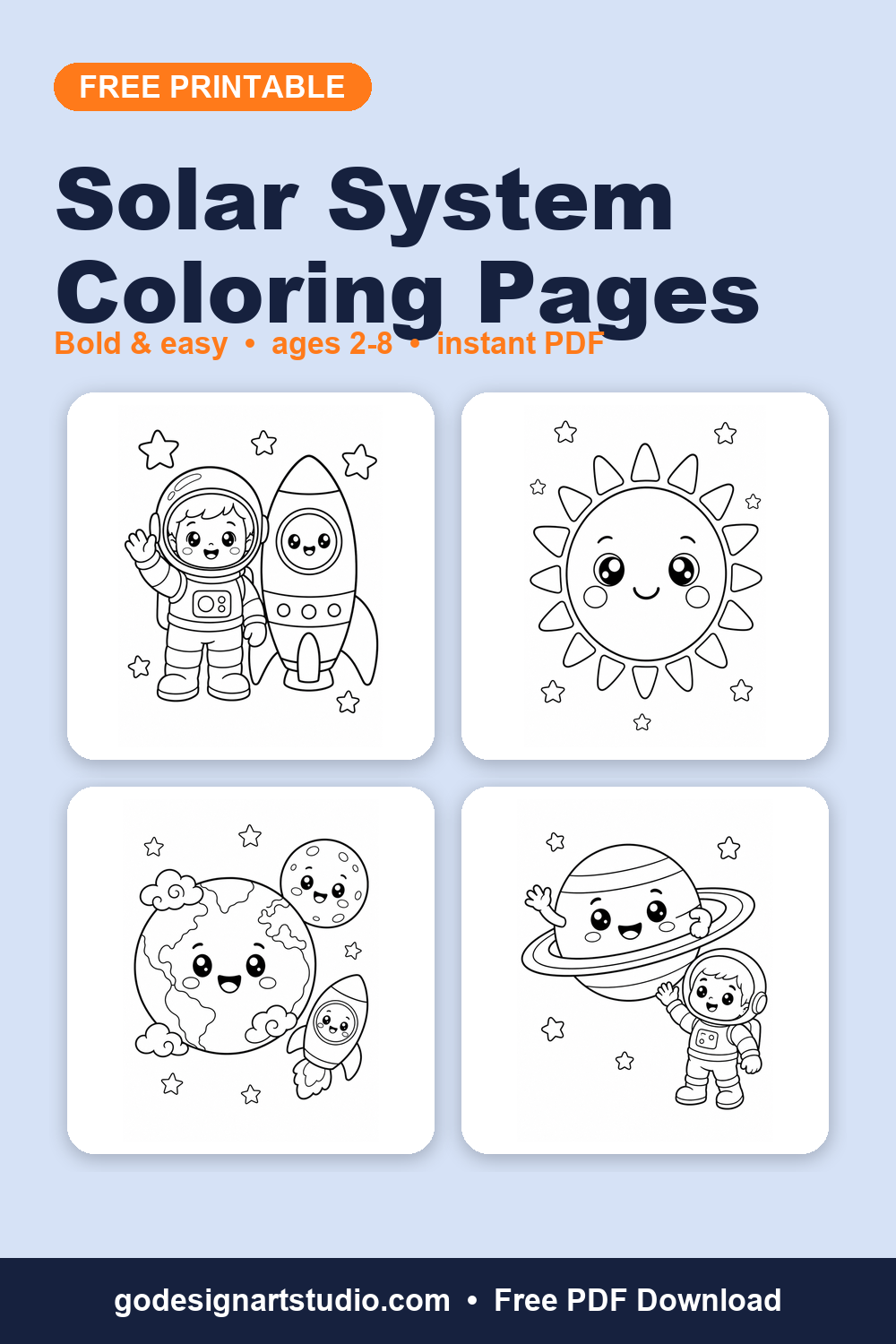 Free printable Solar System coloring pages for kids