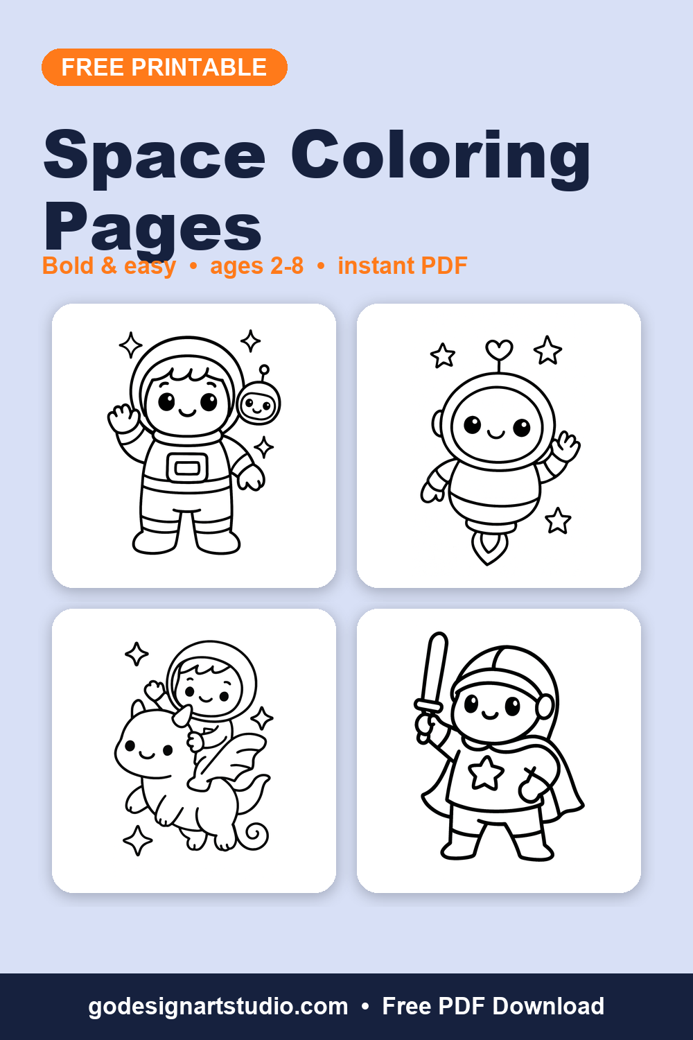 Free printable Space coloring pages for kids