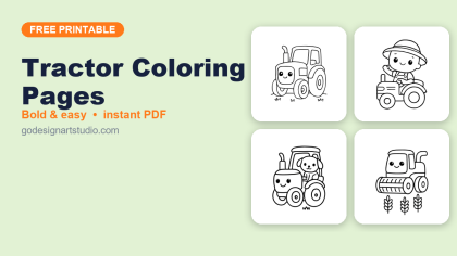 Tractor coloring pages – free printable collection for kids