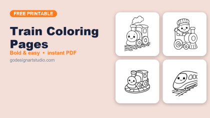 Train coloring pages – free printable collection for kids