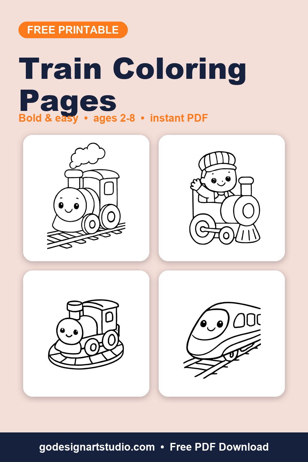 Free printable Train coloring pages for kids