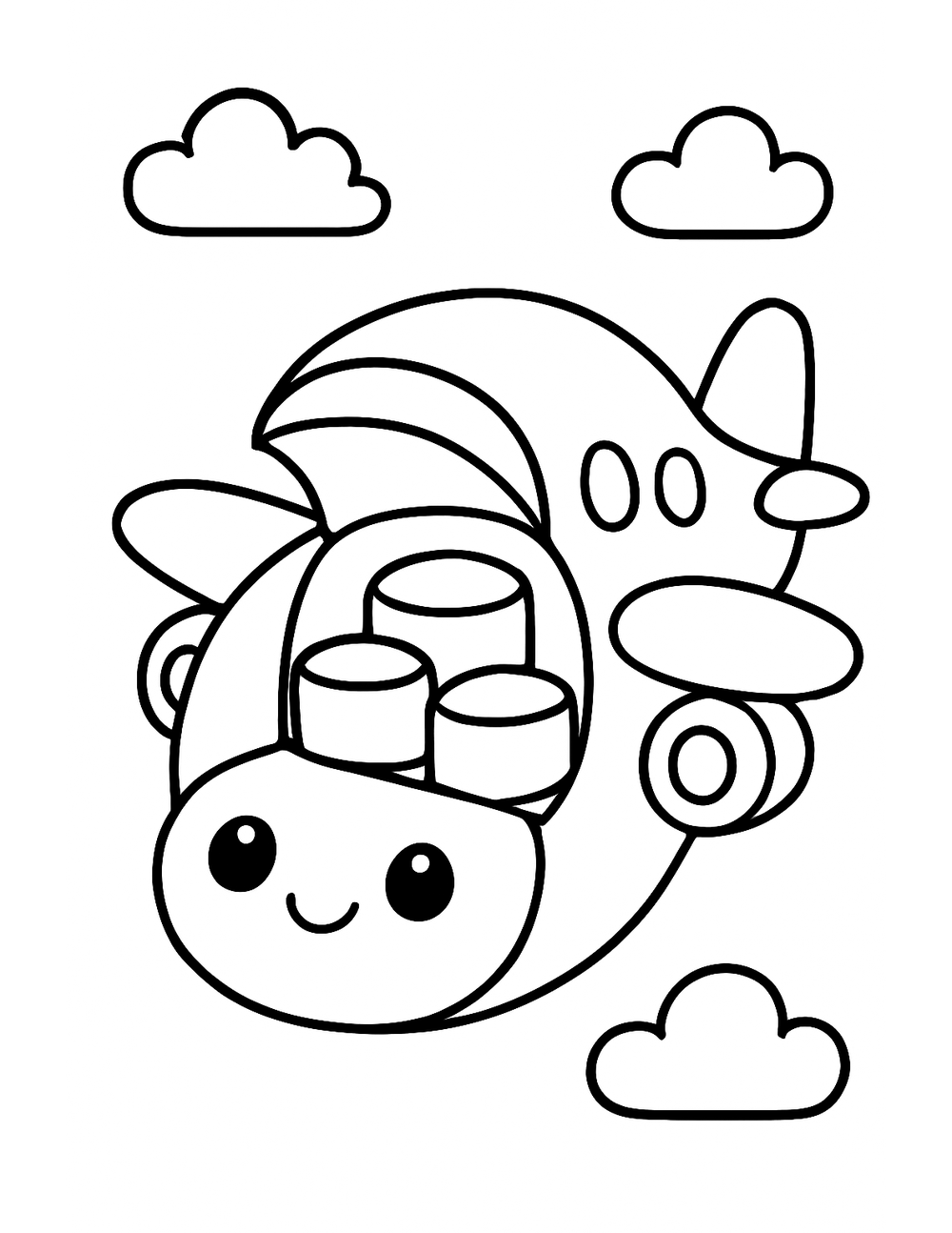 Free printable Airplane coloring page – cargo plane boxes